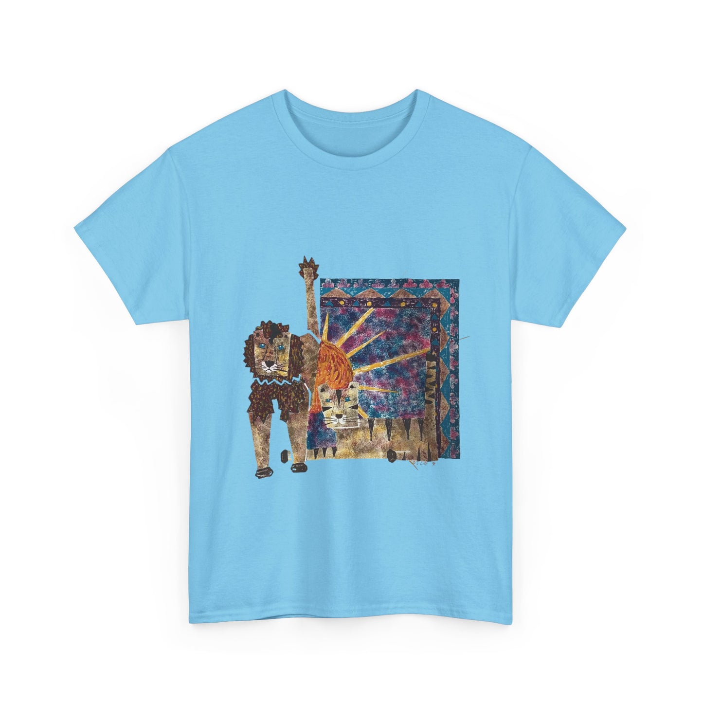 Strength & Reflection | Majestic Lions Abstract Art Unisex T-Shirt