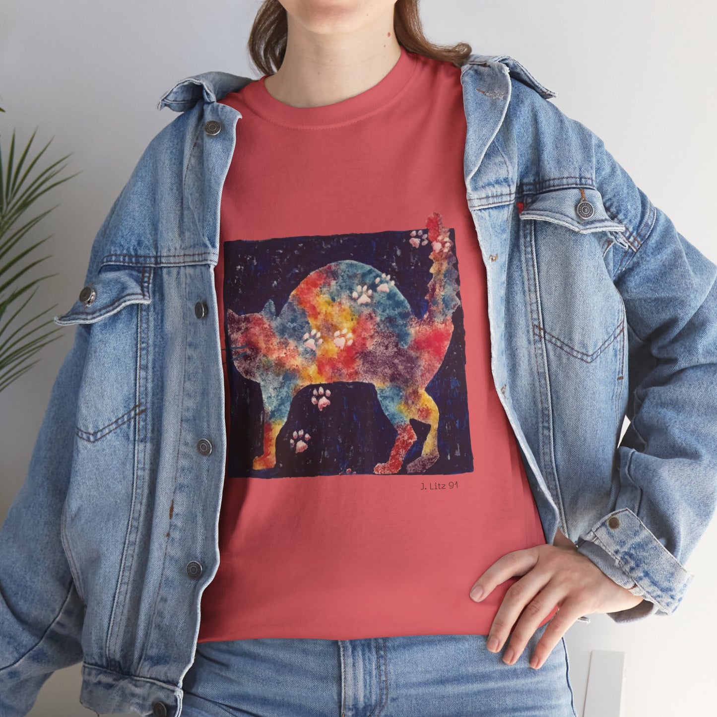 Cosmic Paws | Vibrant Galaxy Cat Art Unisex T-Shirt