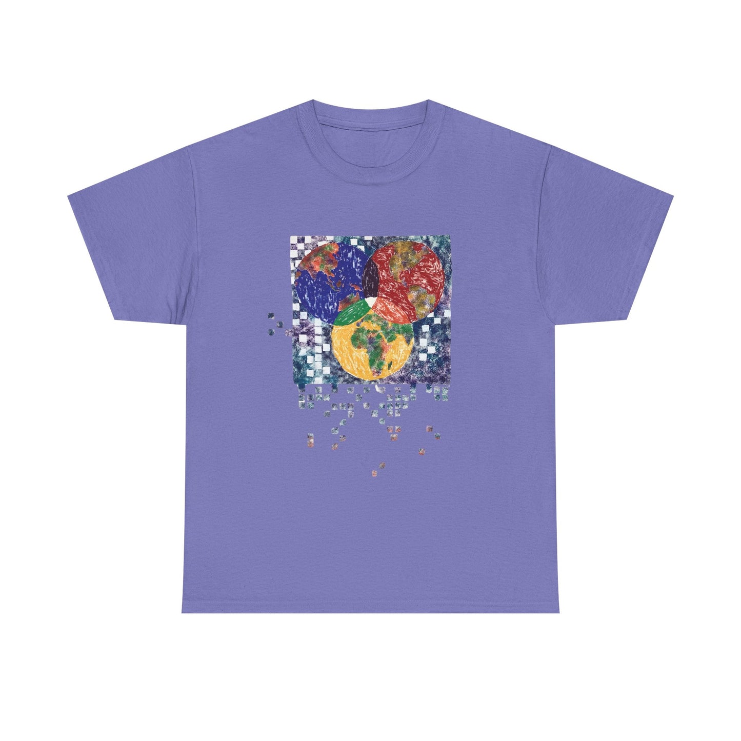 Interconnected Worlds | Abstract Earth Art Unisex Cotton T-Shirt