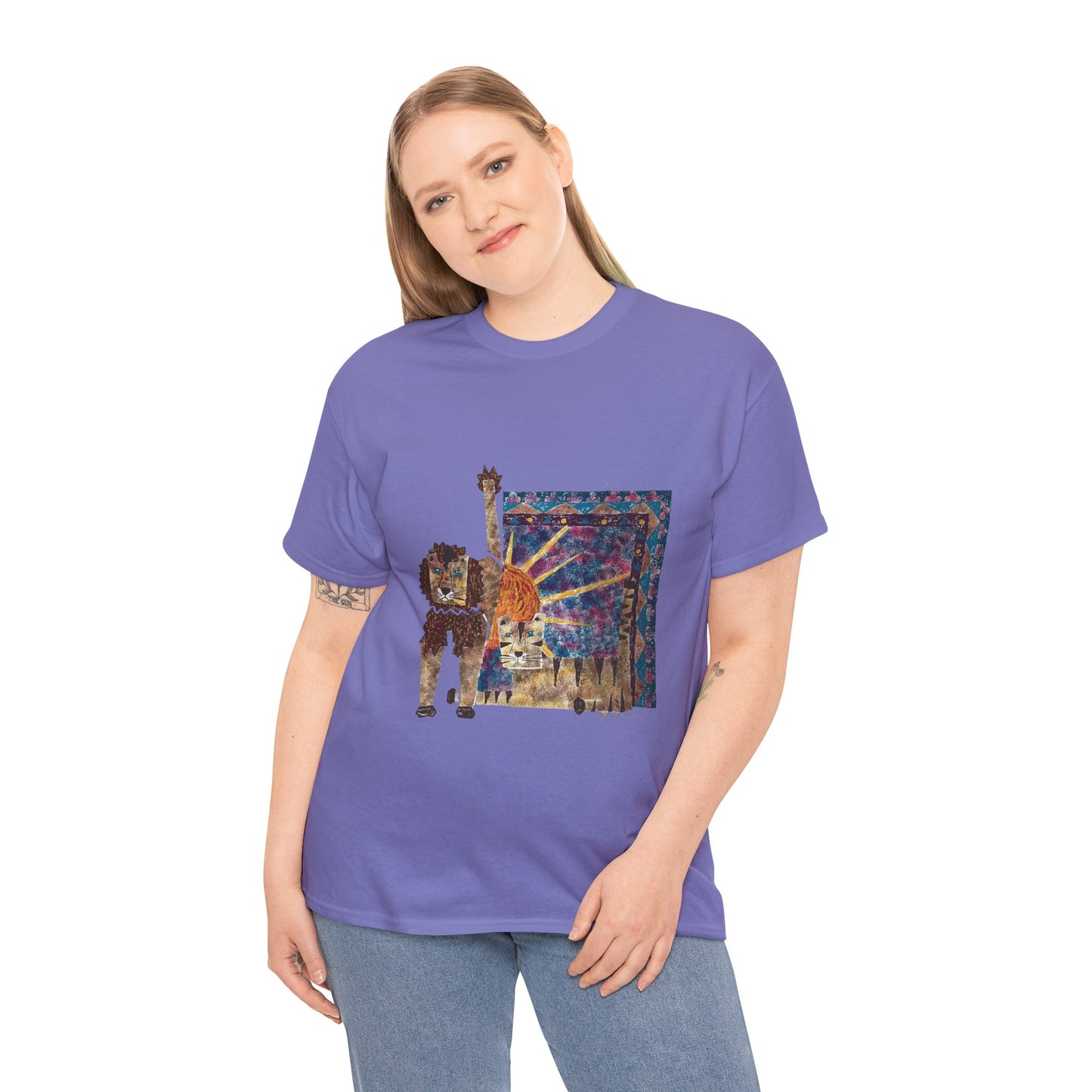 Strength & Reflection | Majestic Lions Abstract Art Unisex T-Shirt