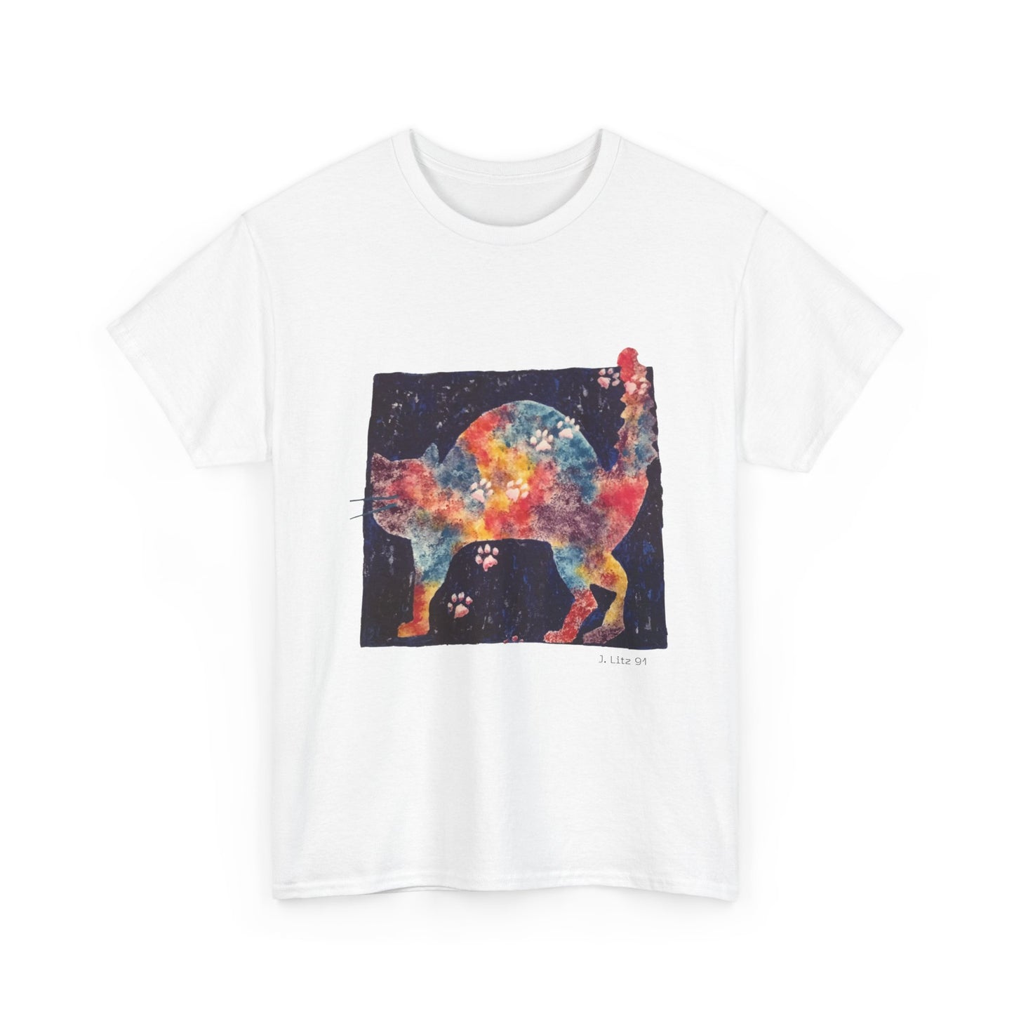 Cosmic Paws | Vibrant Galaxy Cat Art Unisex T-Shirt