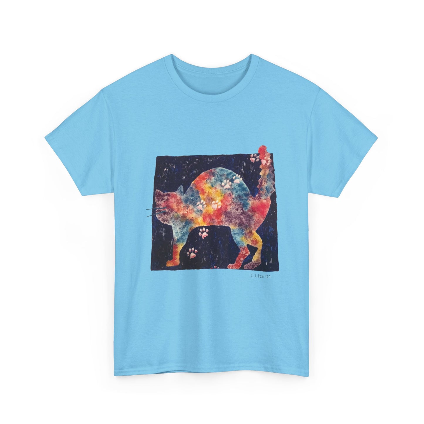Cosmic Paws | Vibrant Galaxy Cat Art Unisex T-Shirt