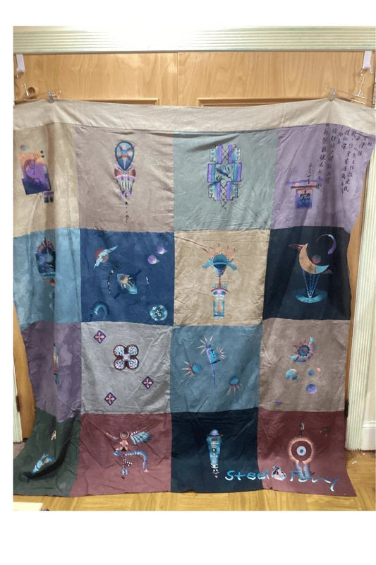 Oversized Spirit Art Textile – 16 Panel Wall Hanging or Bed Cover