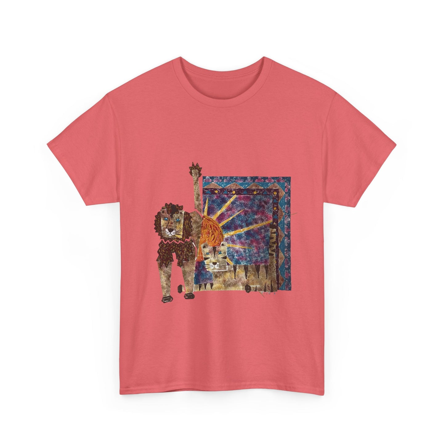 Strength & Reflection | Majestic Lions Abstract Art Unisex T-Shirt