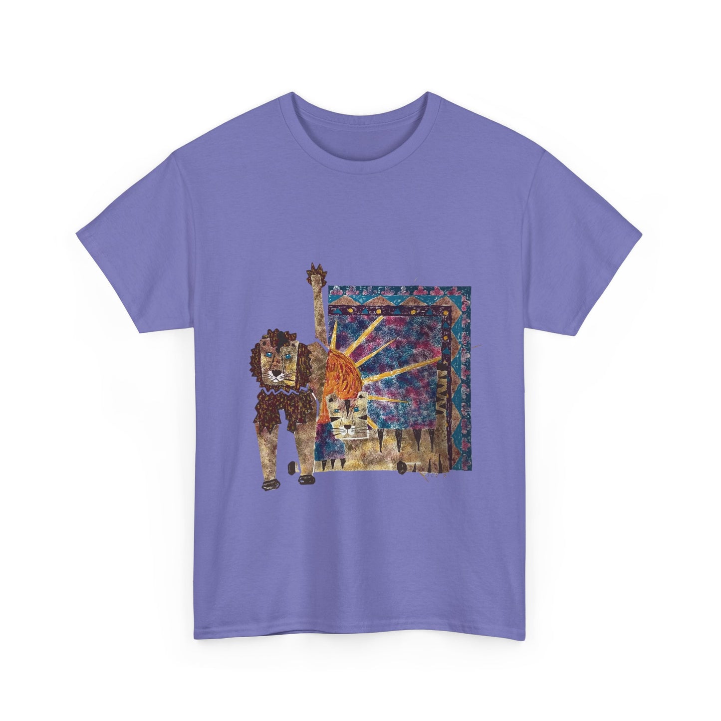 Strength & Reflection | Majestic Lions Abstract Art Unisex T-Shirt
