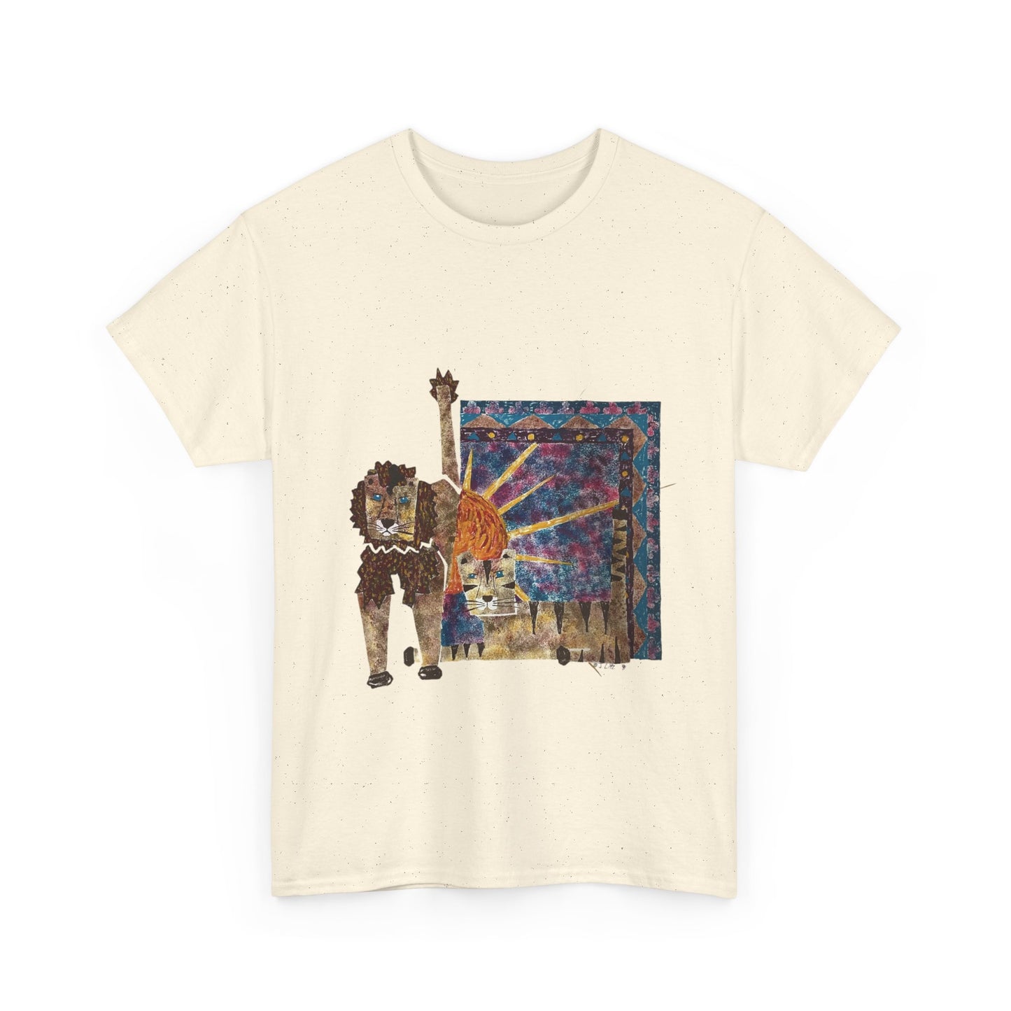Strength & Reflection | Majestic Lions Abstract Art Unisex T-Shirt