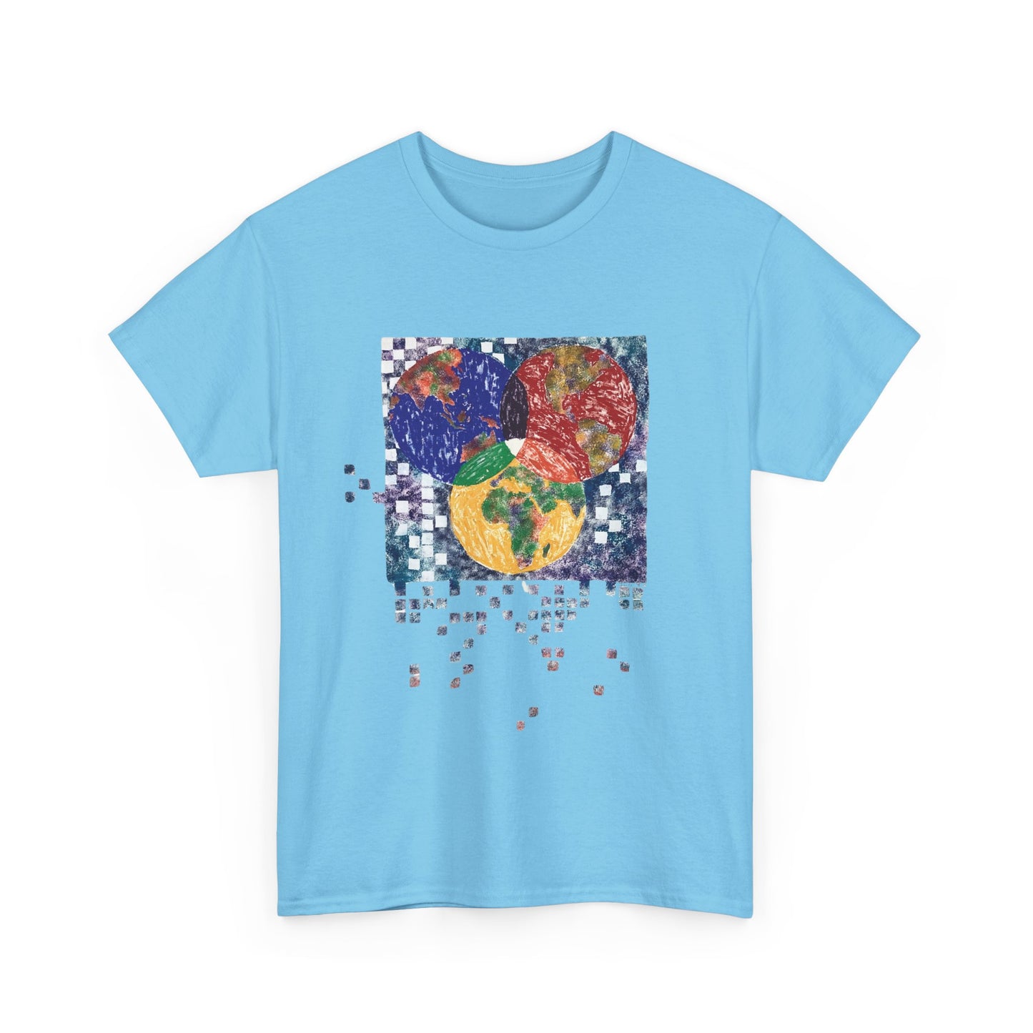 Interconnected Worlds | Abstract Earth Art Unisex Cotton T-Shirt