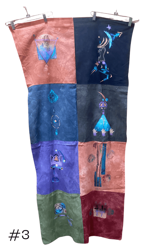 8 Panel Hand dyed, Hand Panted pieces