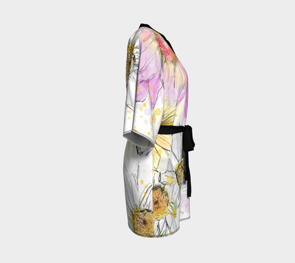 Spring Flowers Silk Kimono Robe