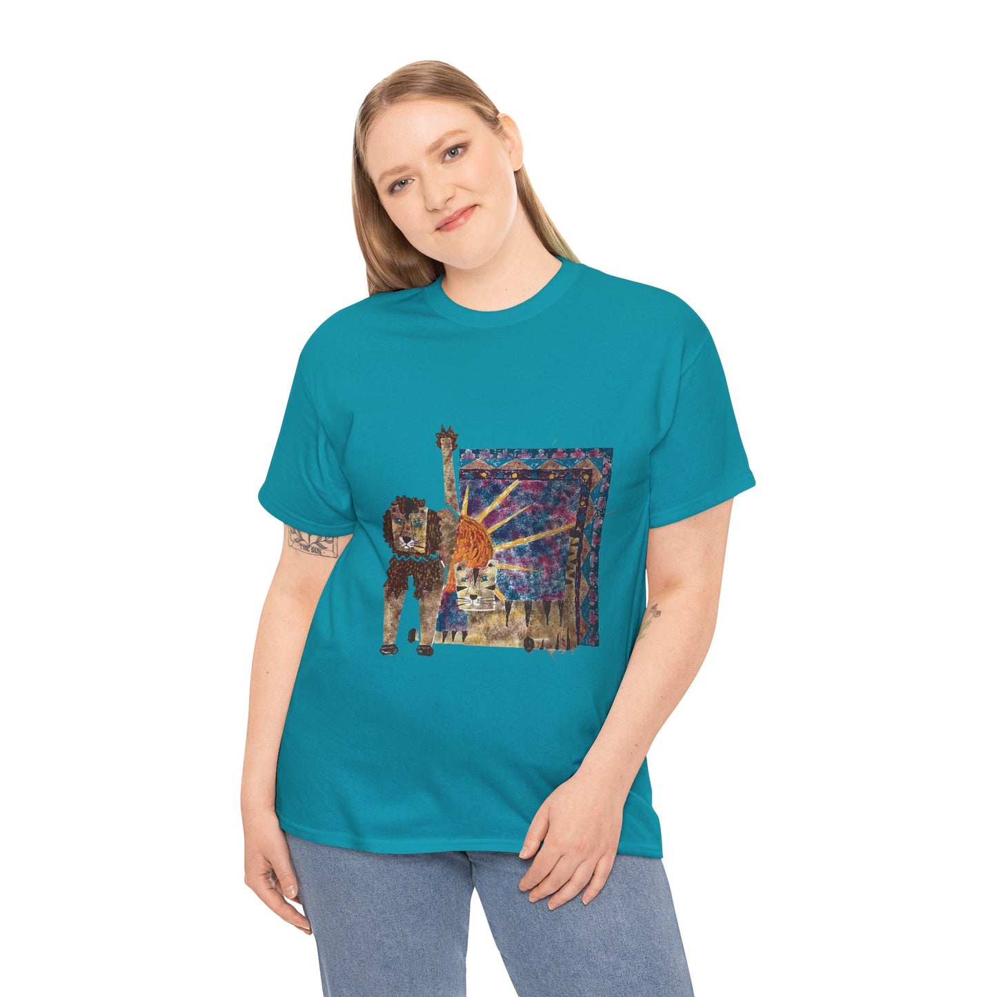 Strength & Reflection | Majestic Lions Abstract Art Unisex T-Shirt