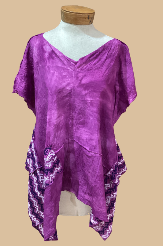One of a Kind Hand-Dyed Gauze Tunic