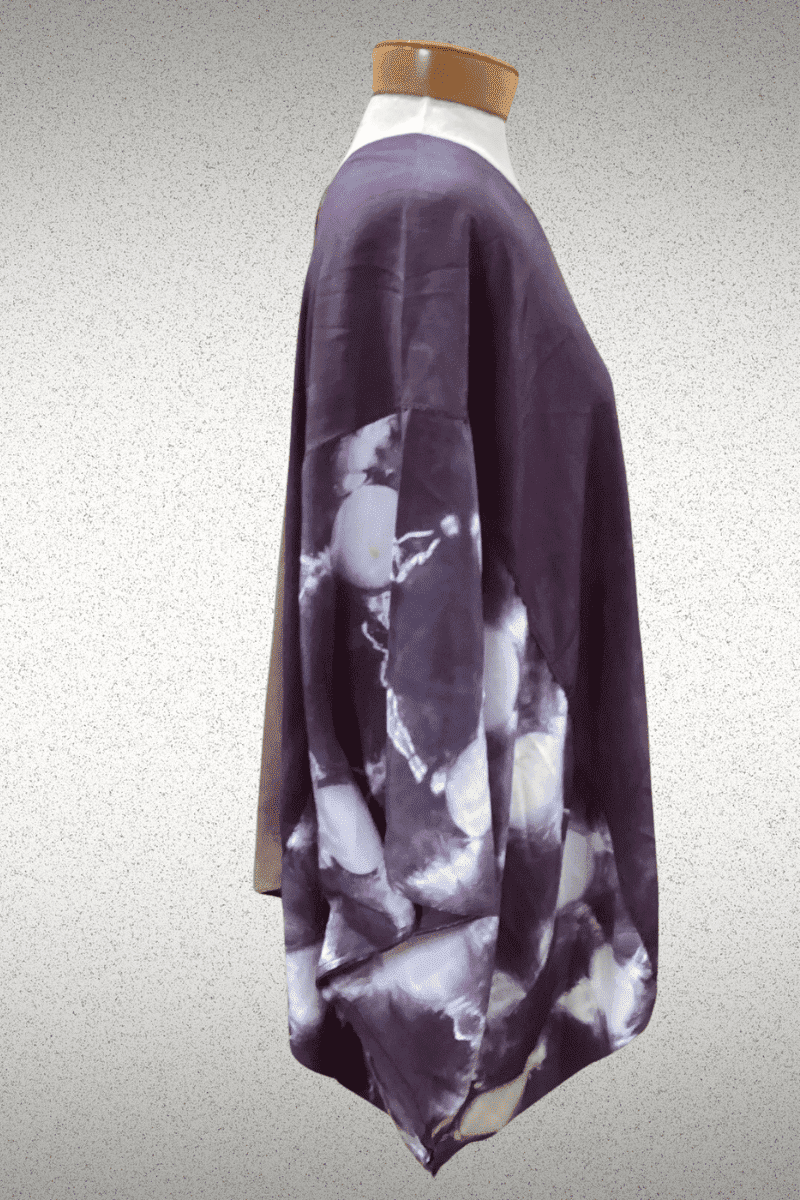Neural Color Blocked Silk Kimono Jacket
