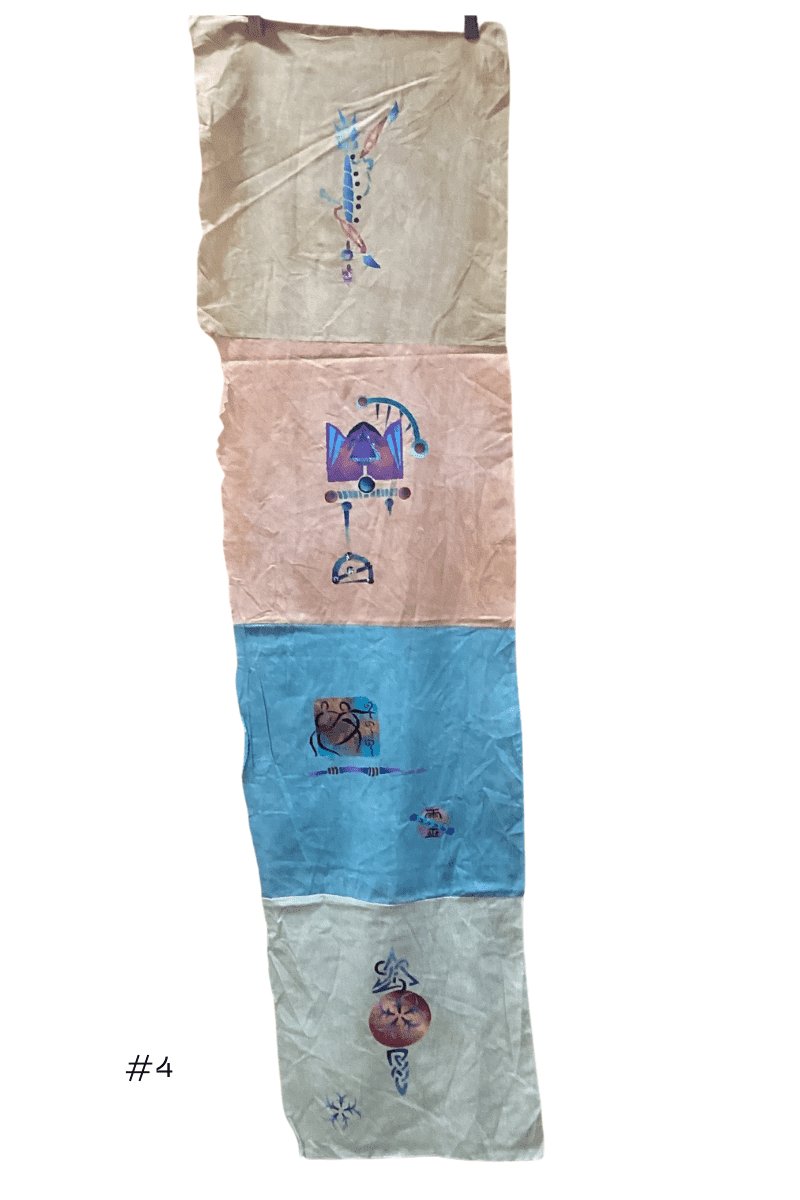 4 Panel Hand Dyed Hand Painted pieces - Steel Pony