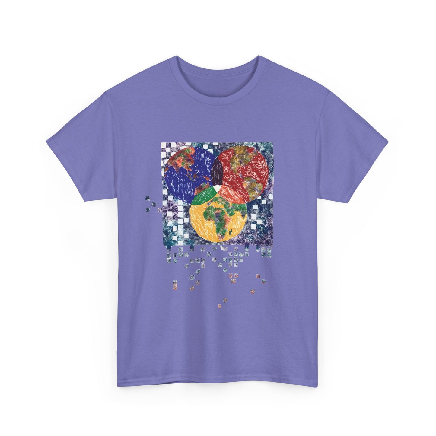 Interconnected Worlds | Abstract Earth Art Unisex Cotton T-Shirt