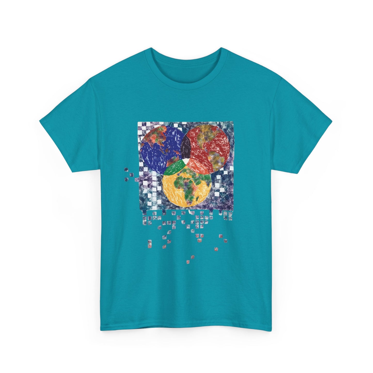 Interconnected Worlds | Abstract Earth Art Unisex Cotton T-Shirt