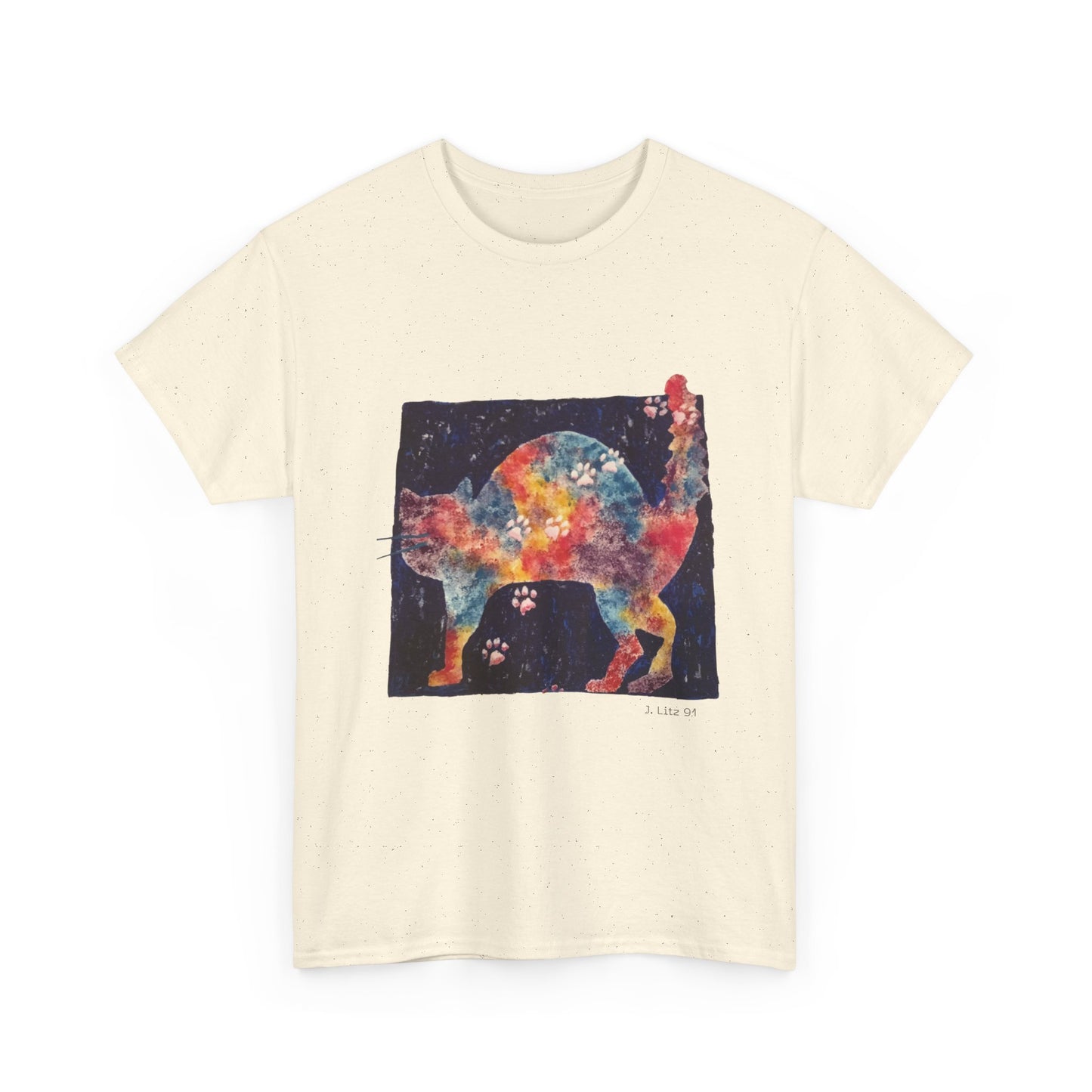 Cosmic Paws | Vibrant Galaxy Cat Art Unisex T-Shirt