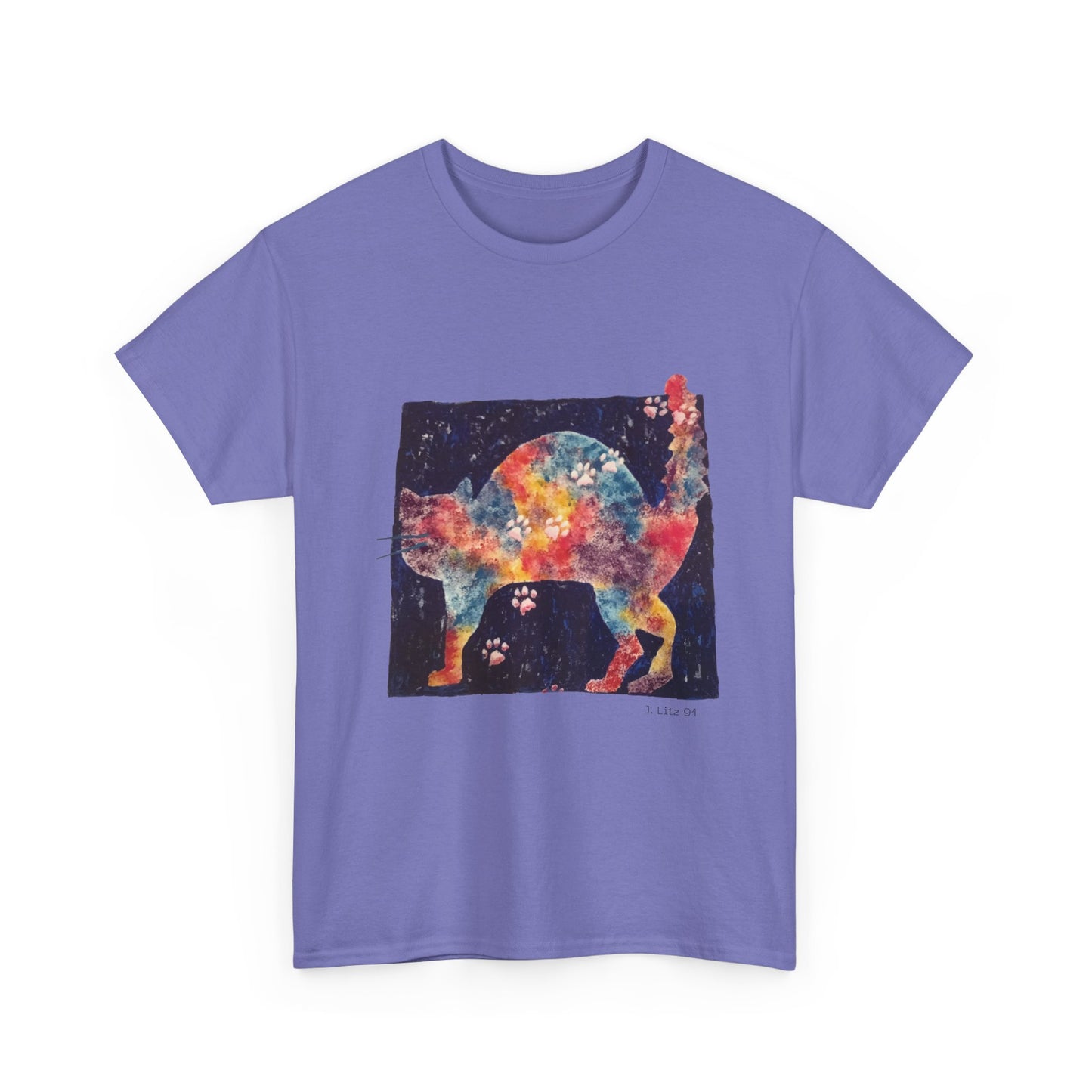 Cosmic Paws | Vibrant Galaxy Cat Art Unisex T-Shirt