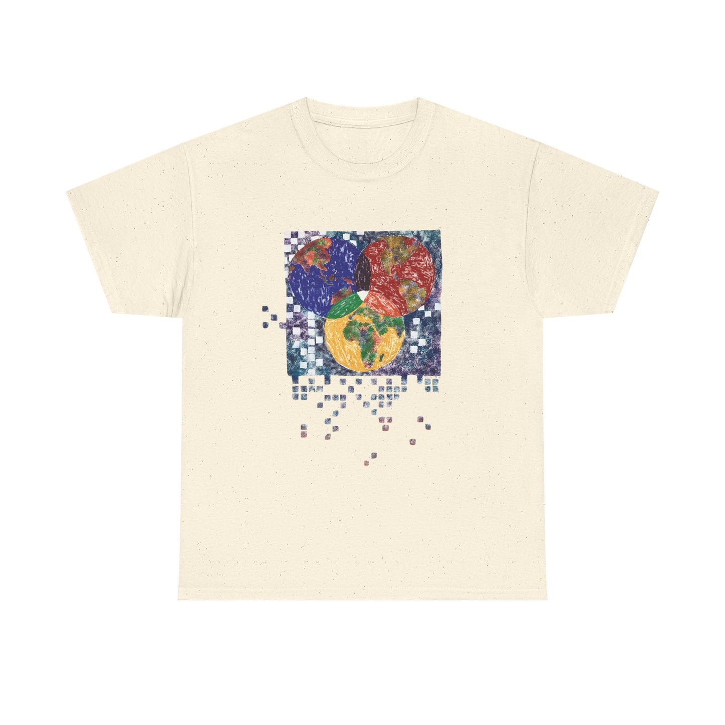 Interconnected Worlds | Abstract Earth Art Unisex Cotton T-Shirt