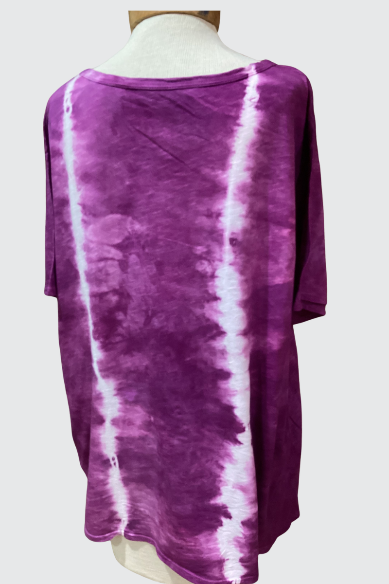 One of a Kind Vertical Stripe Shibori Tee