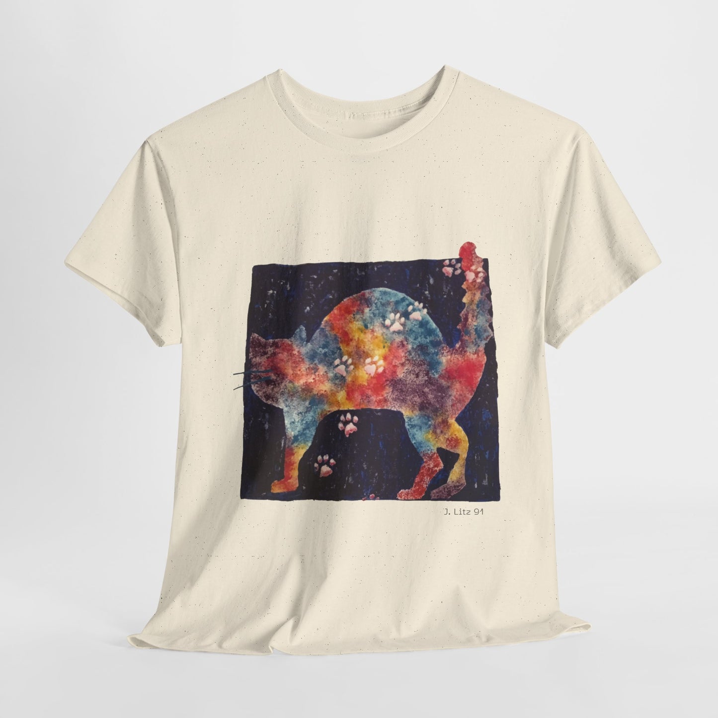 Cosmic Paws | Vibrant Galaxy Cat Art Unisex T-Shirt