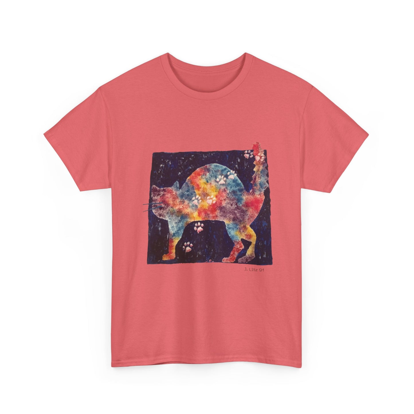 Cosmic Paws | Vibrant Galaxy Cat Art Unisex T-Shirt