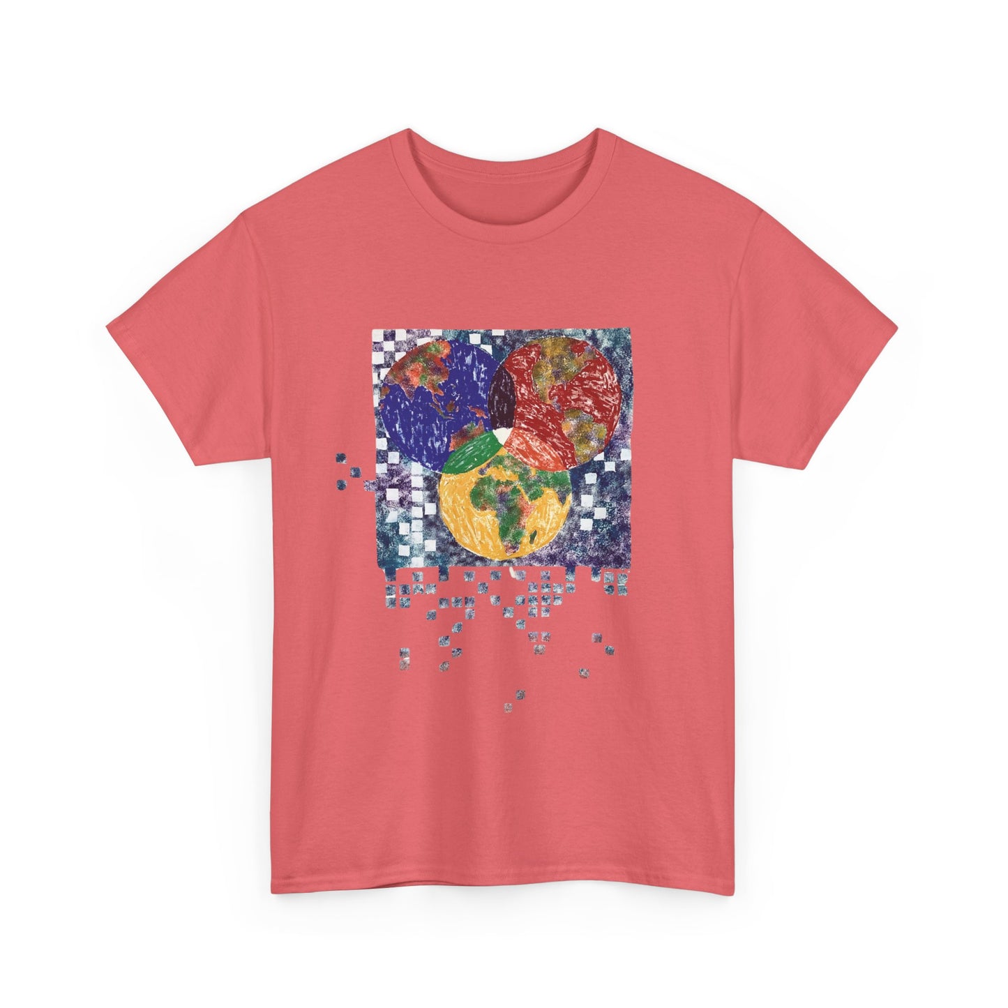 Interconnected Worlds | Abstract Earth Art Unisex Cotton T-Shirt