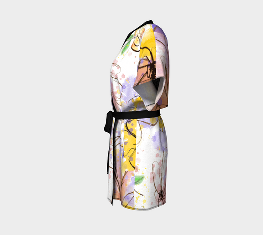 Whispers in Bloom Silk Kimono Robe