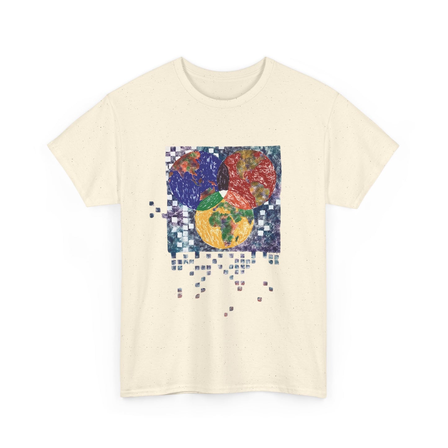 Interconnected Worlds | Abstract Earth Art Unisex Cotton T-Shirt
