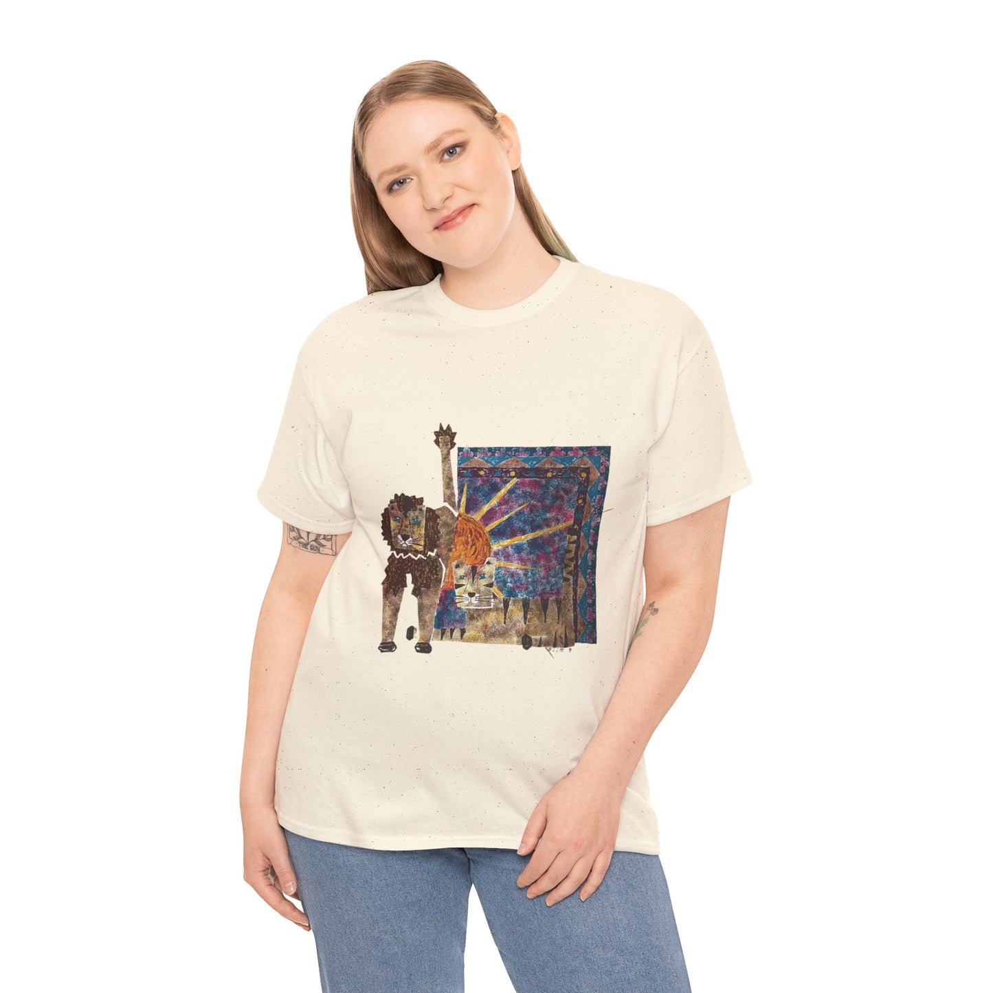 Strength & Reflection | Majestic Lions Abstract Art Unisex T-Shirt