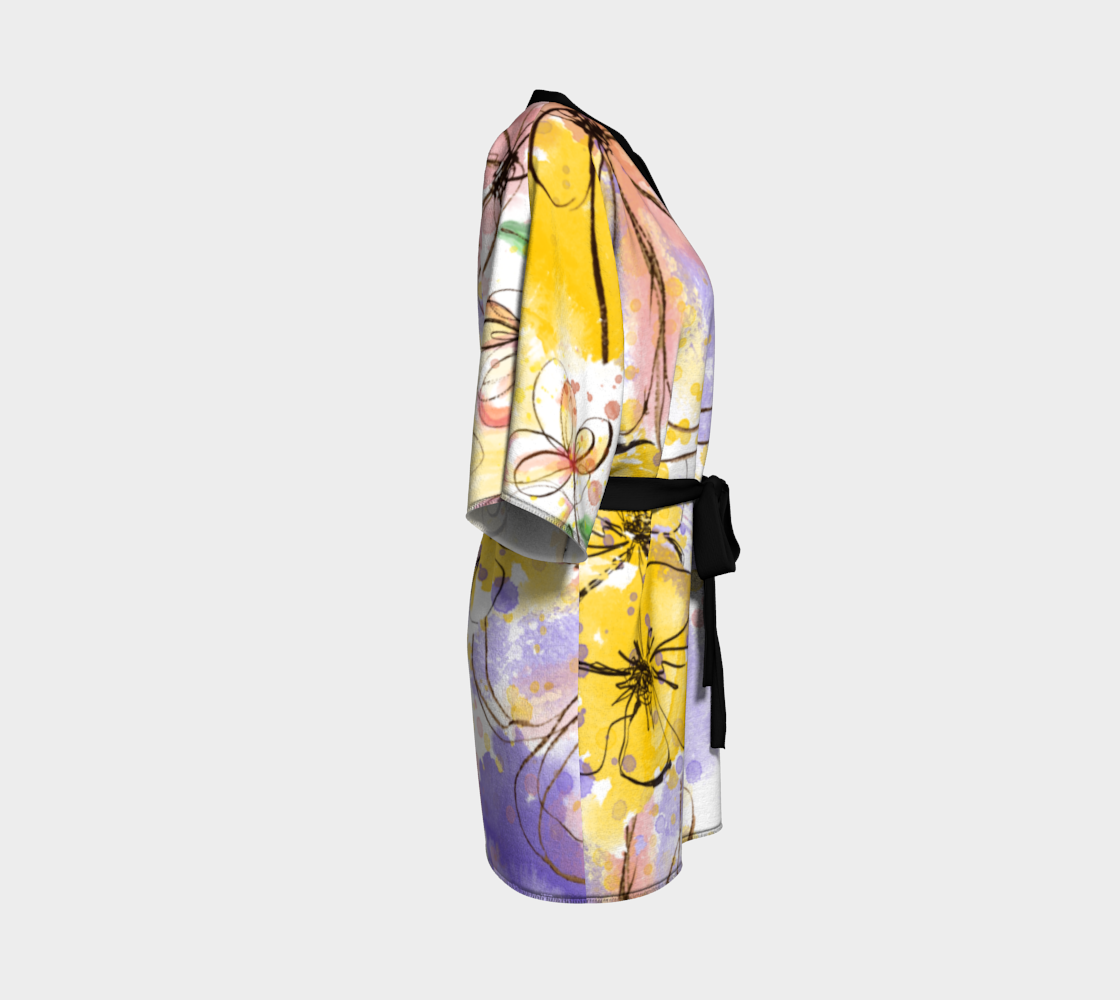 Whispers in Bloom Silk Kimono Robe