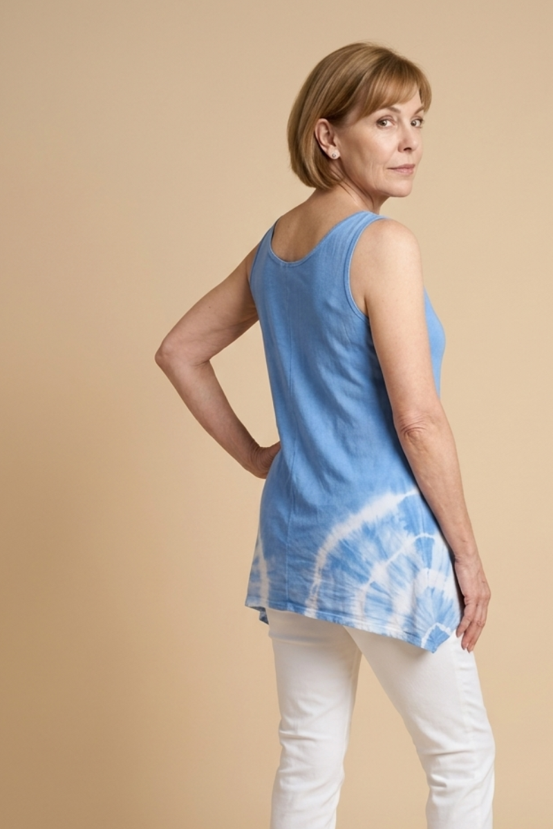 Astrid A-Line Tank in Thalo Blue