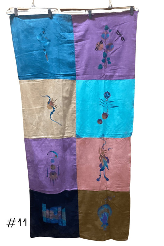 8 Panel Hand dyed, Hand Panted pieces - Steel Pony