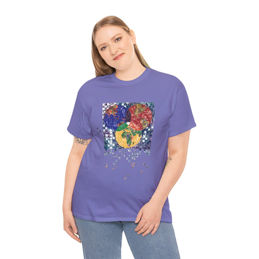 Interconnected Worlds | Abstract Earth Art Unisex Cotton T-Shirt