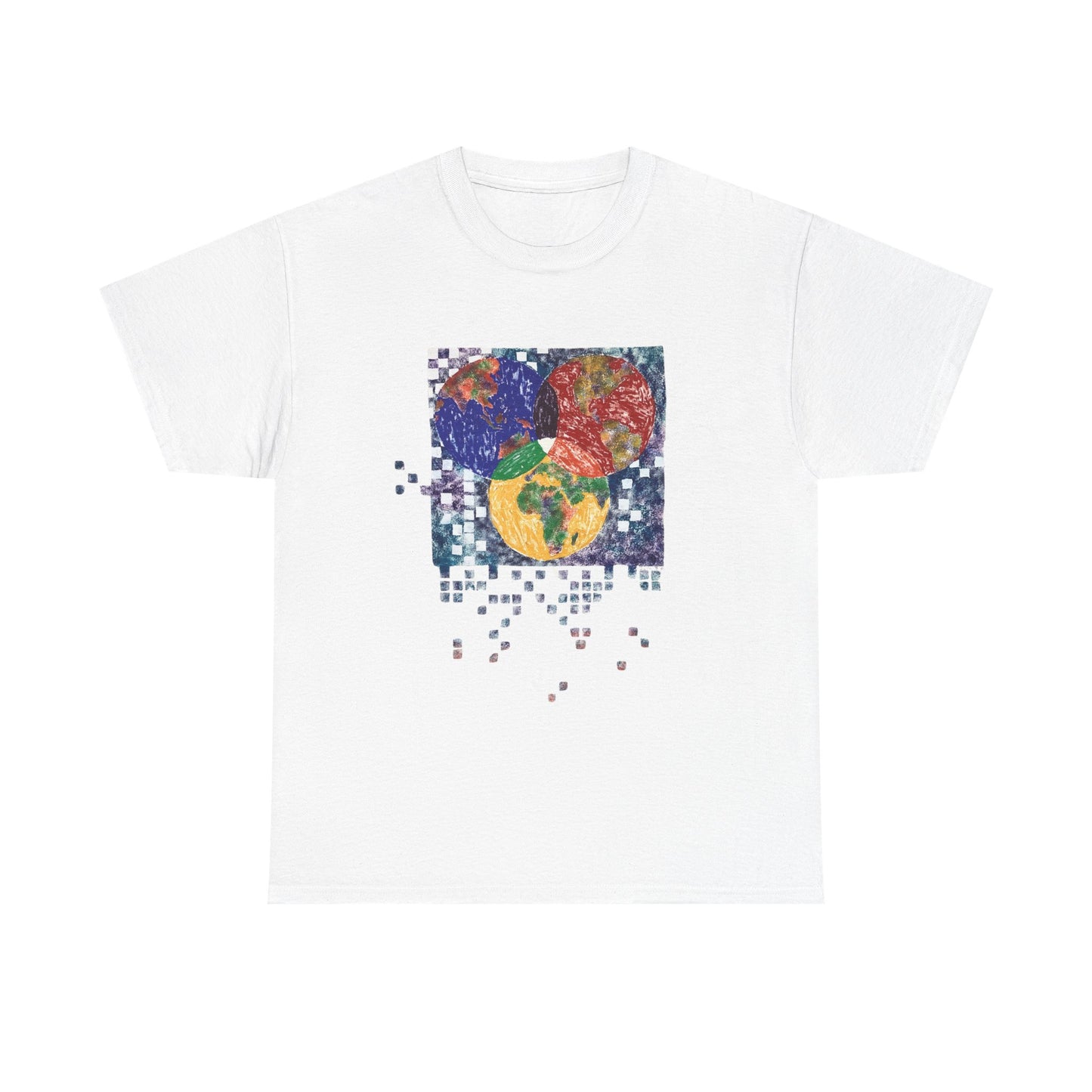 Interconnected Worlds | Abstract Earth Art Unisex Cotton T-Shirt