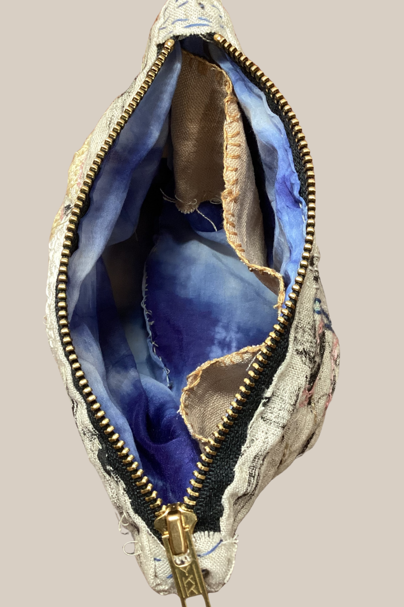 Hand-Painted Linen Stitch Pouch