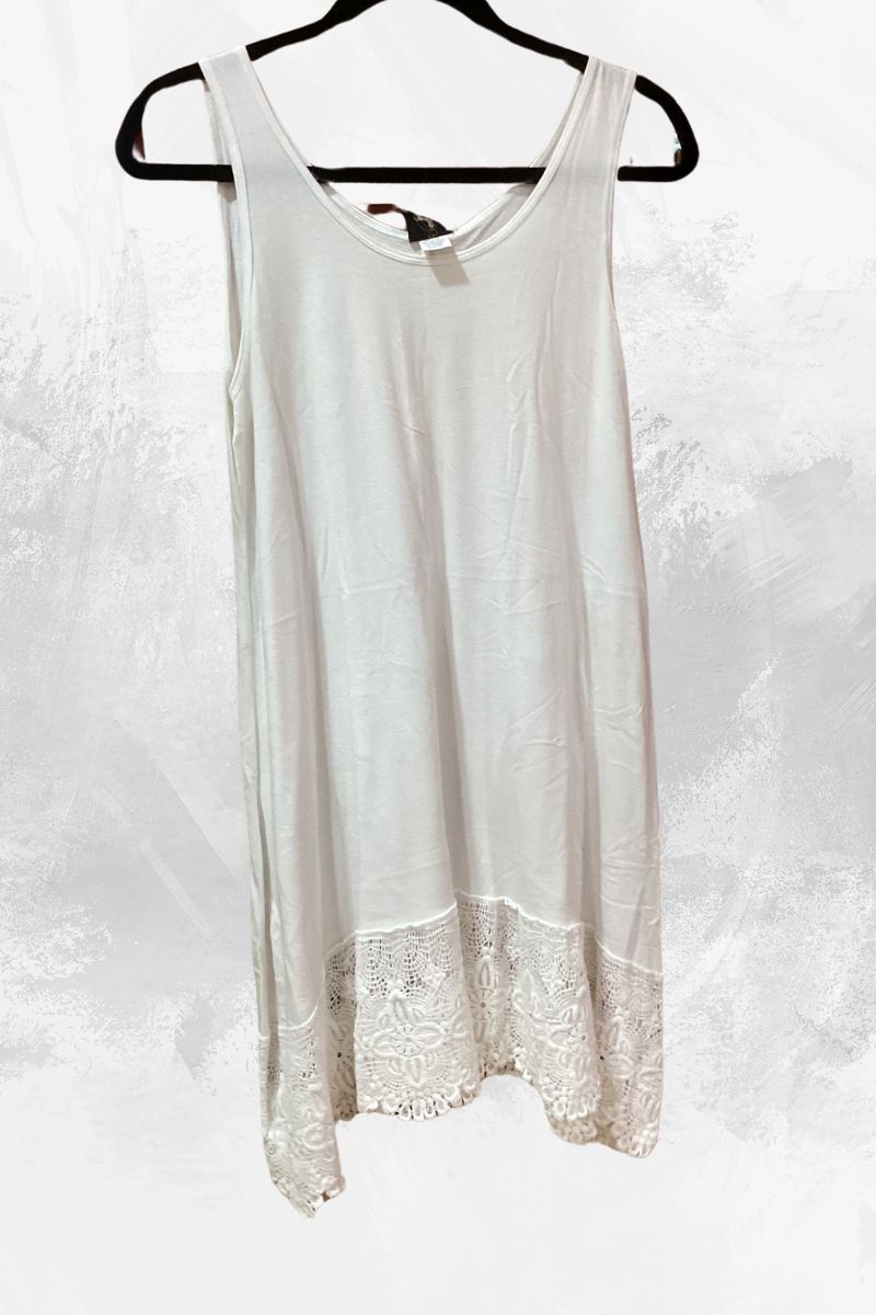 Cameron cotton knit Tunic with lace