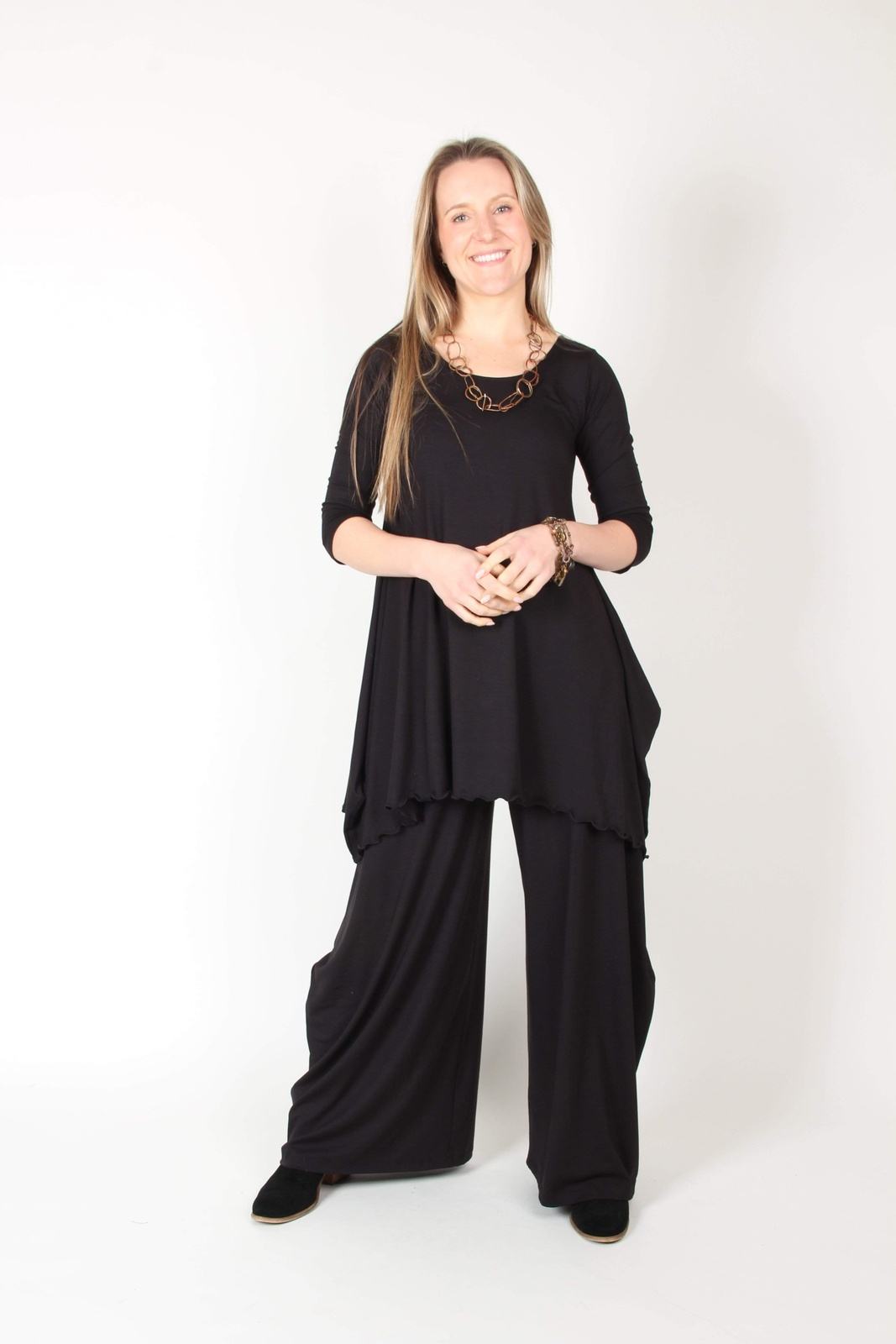 BLK Pam Palazzo Modal Pant - Steel Pony