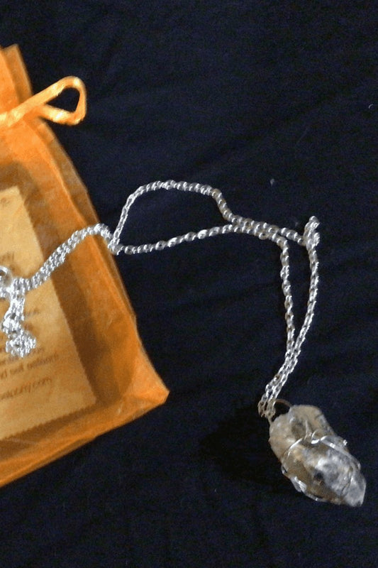 Citrine Crystal Necklace - Steel Pony