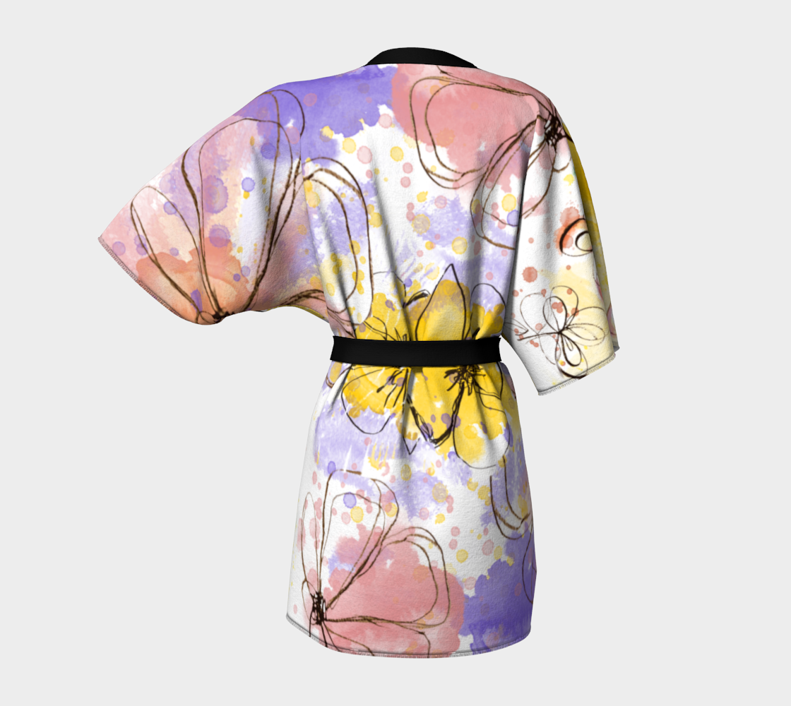 Whispers in Bloom Silk Kimono Robe