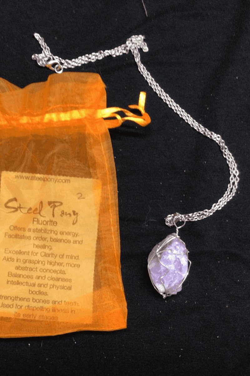 Fluorite Crystal healing Necklaces - Steel Pony