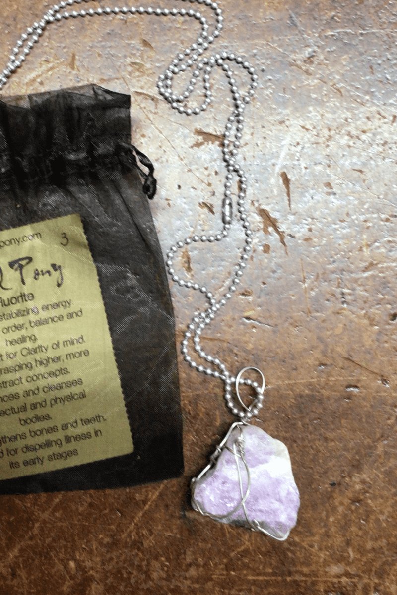 Fluorite Crystal healing Necklaces - Steel Pony