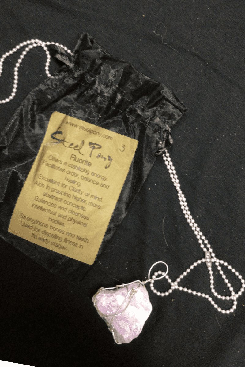 Fluorite Crystal healing Necklaces - Steel Pony