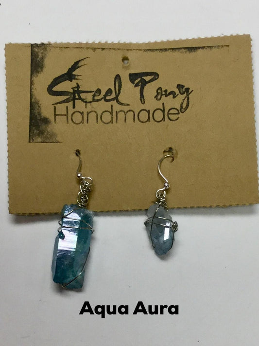 Healing Crystal Earrings - Steel Pony