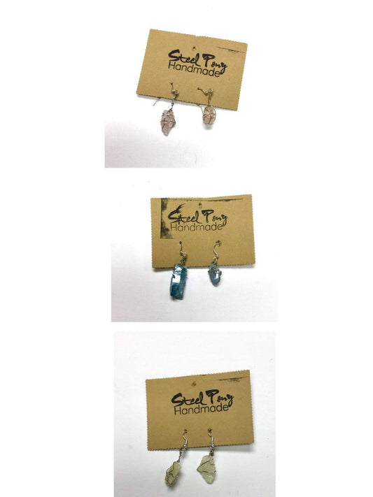 Healing Crystal Earrings - Steel Pony