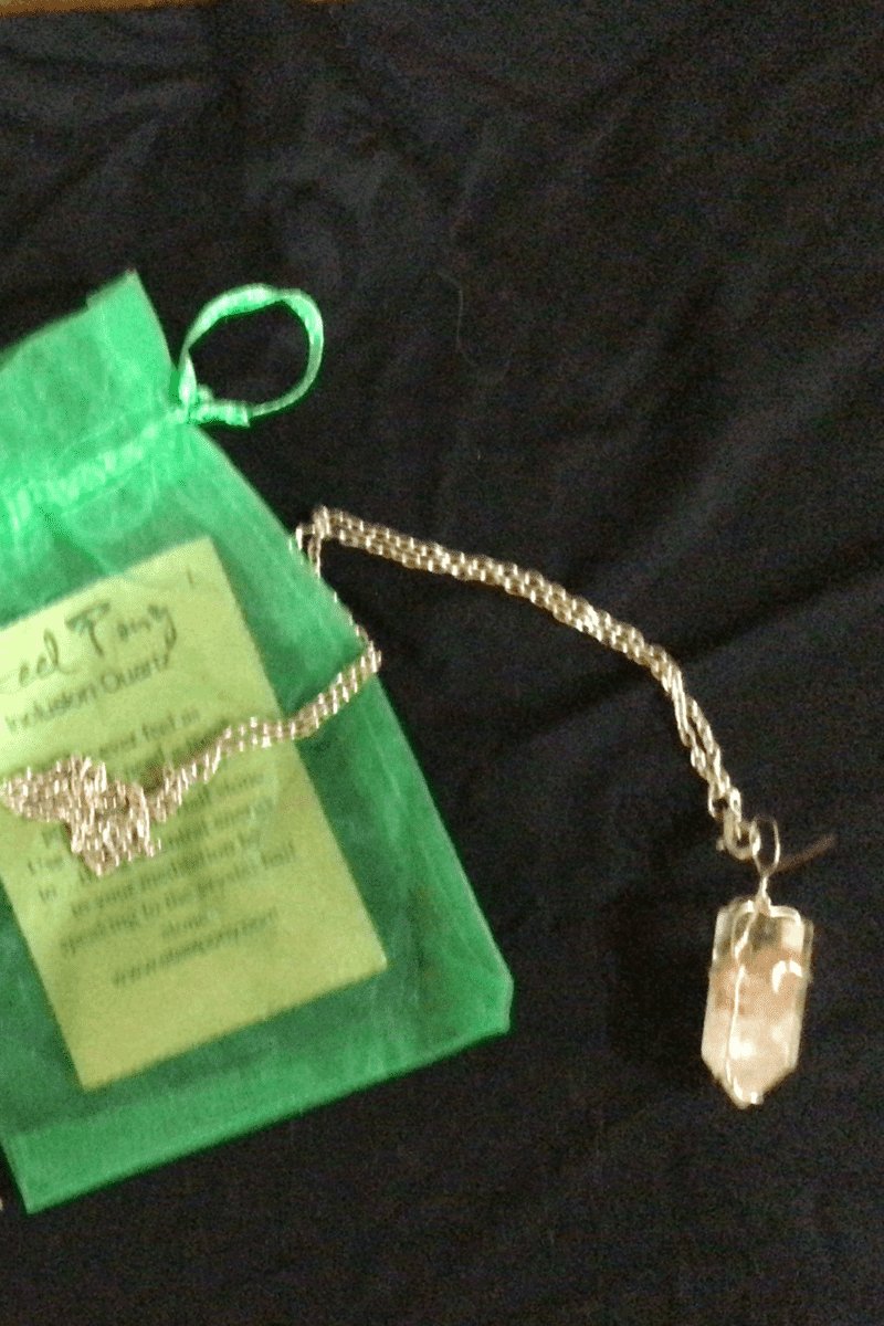 Inclusion quartz Crystal Necklace - Steel Pony