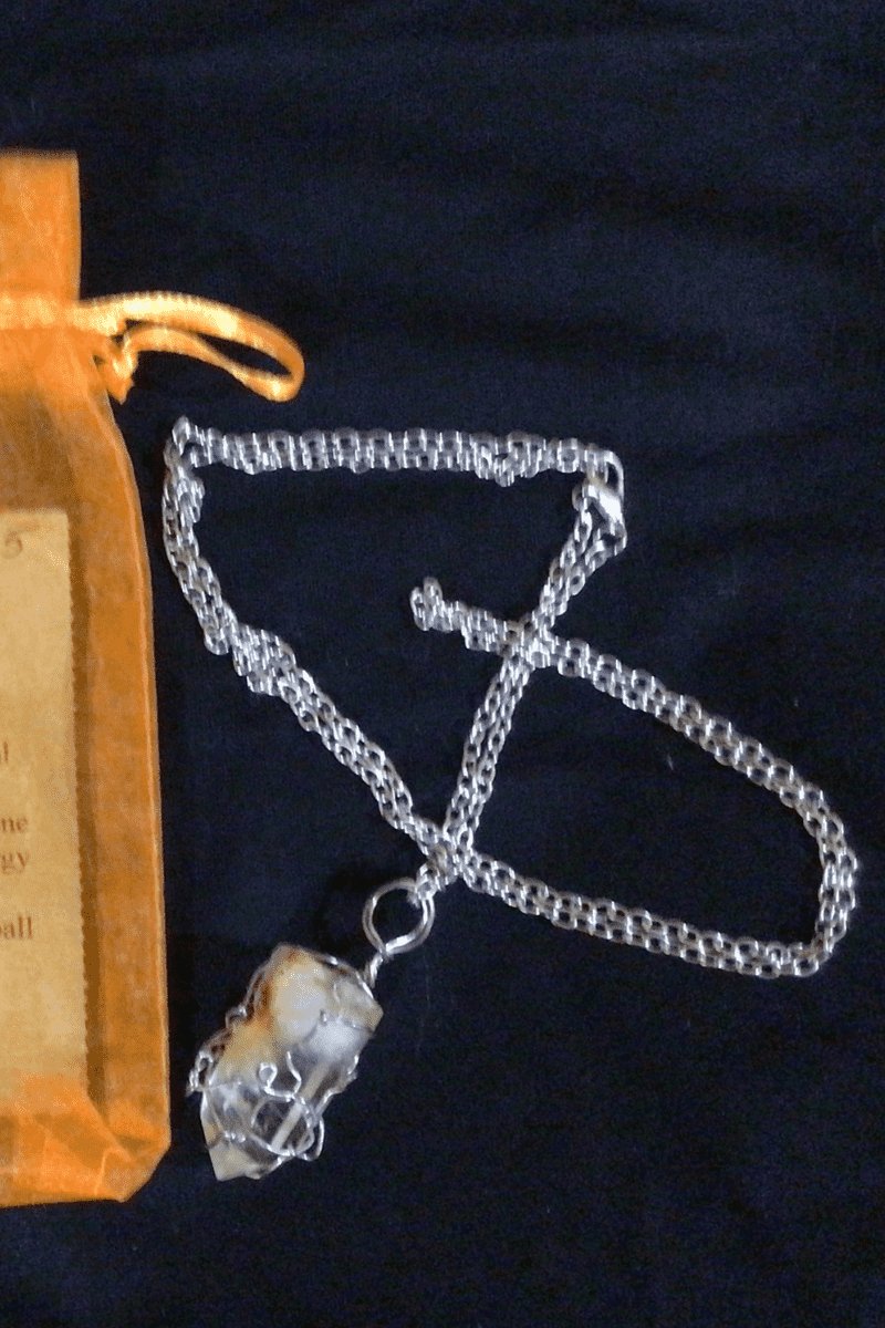 Inclusion quartz Crystal Necklace - Steel Pony