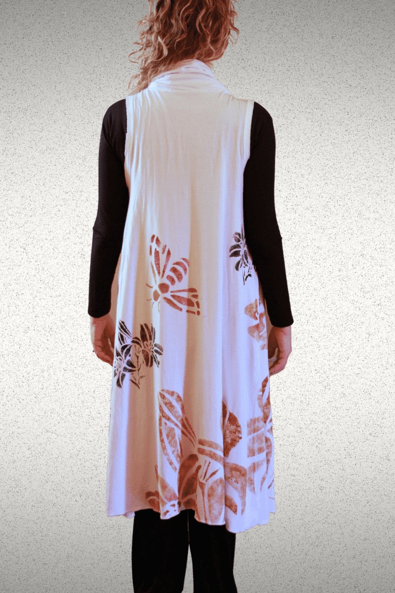 Limited Edition Hand Painted Floral Modal Vest One Size - Steel Pony