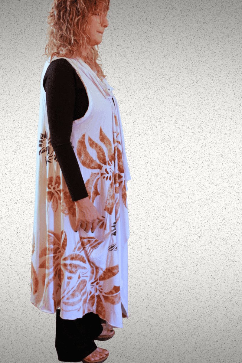 Limited Edition Hand Painted Floral Modal Vest One Size - Steel Pony