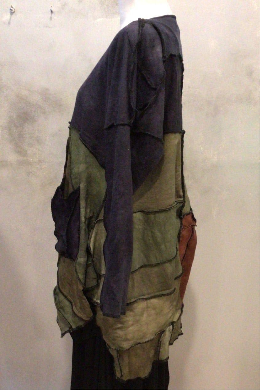 Multi color Hand made Patchwork Tunic - Steel Pony