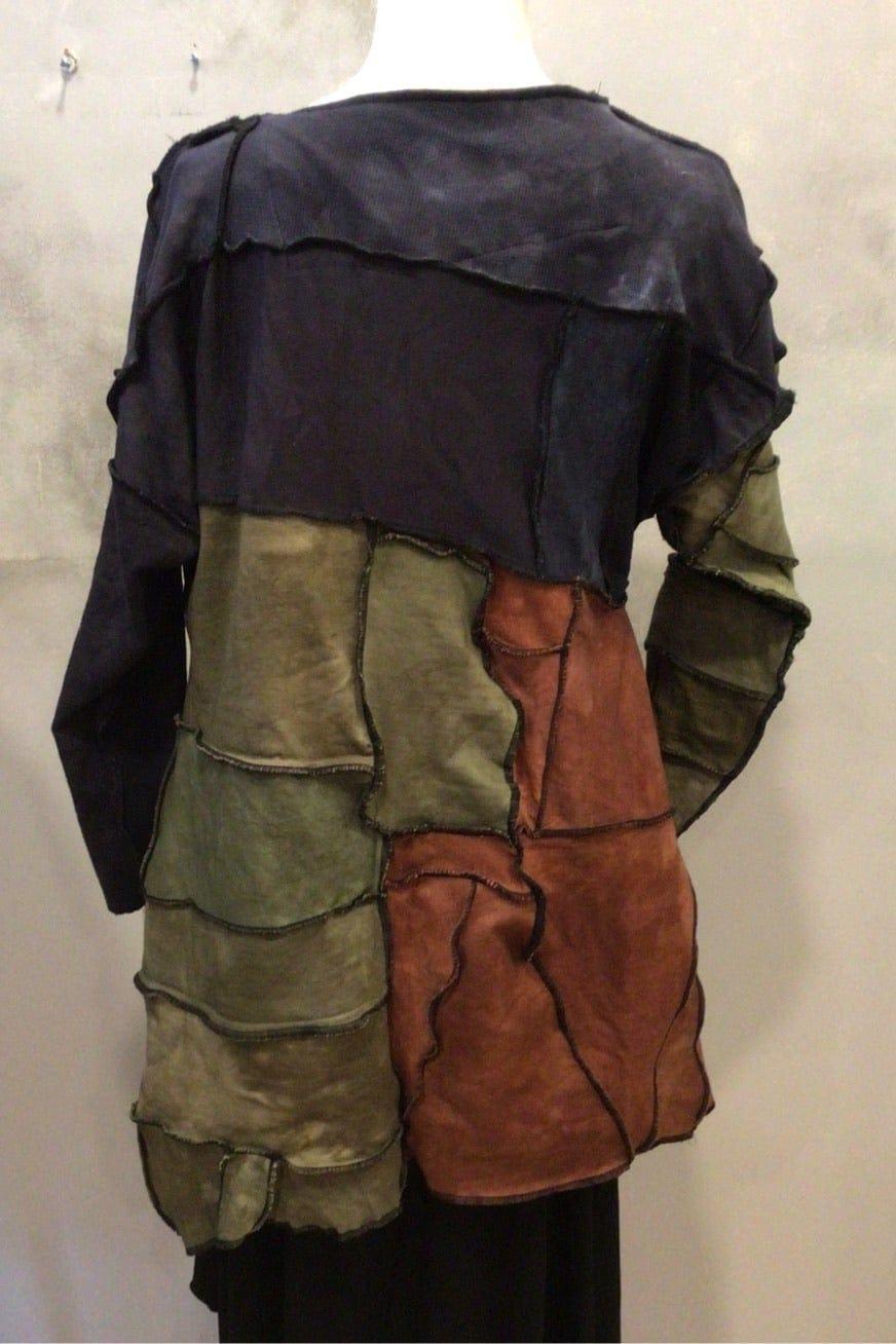 Multi color Hand made Patchwork Tunic - Steel Pony
